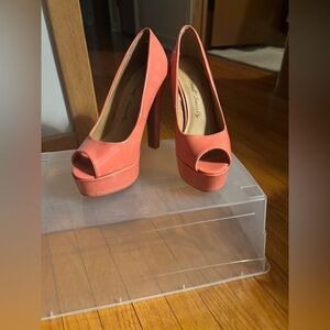 Streetwear Society Coral Peep Toe Heels